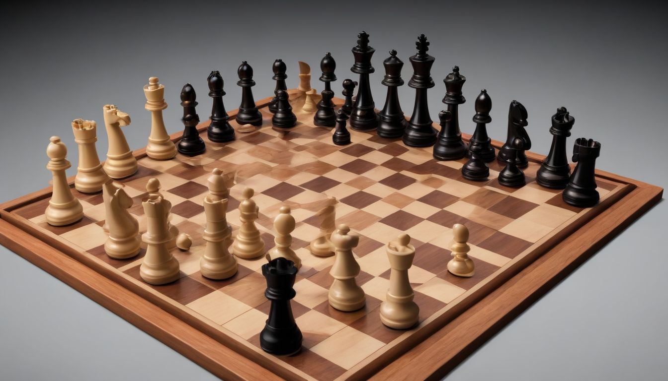 A classic chessboard mid-game