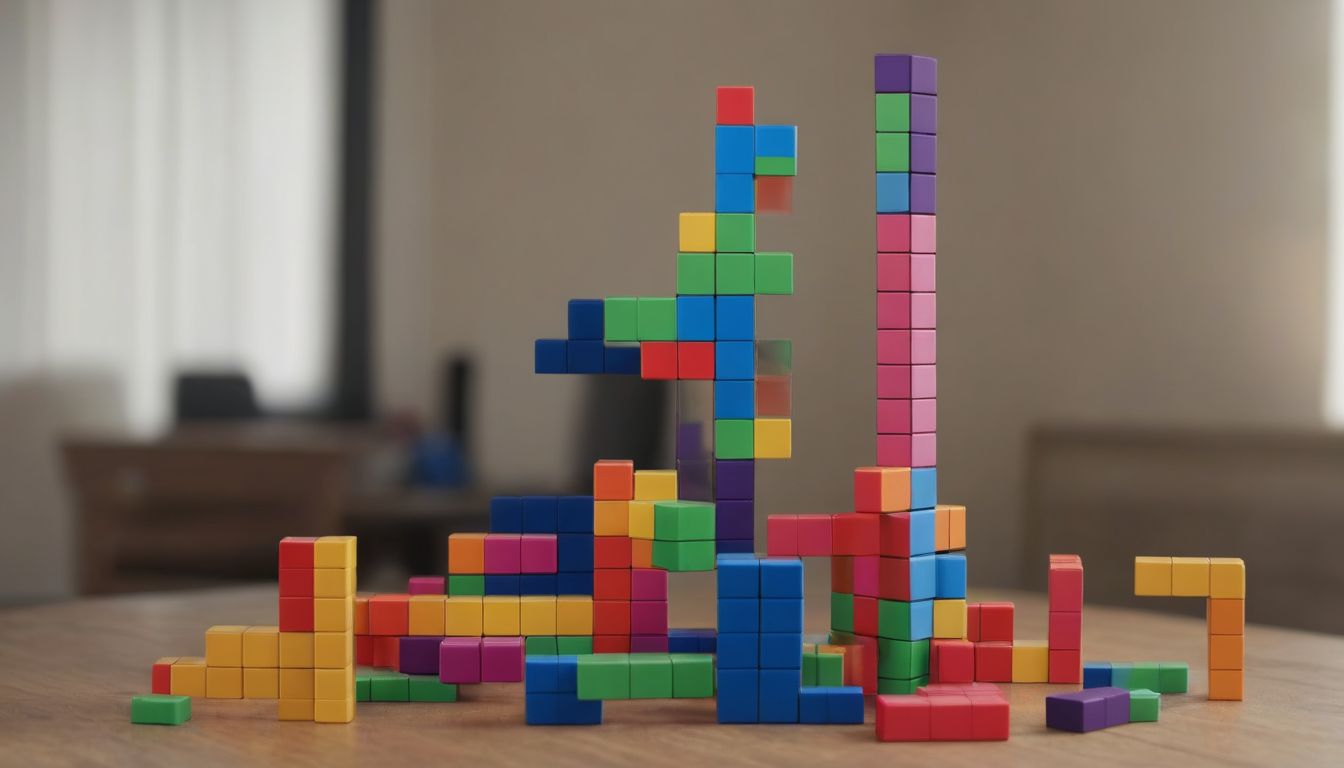 A game of Tetris mid-play