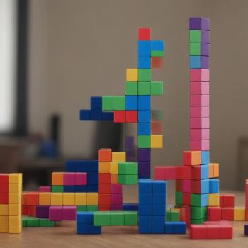 A game of Tetris mid-play