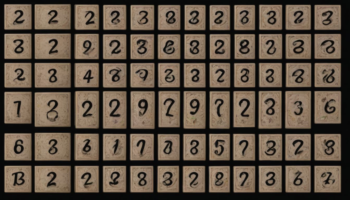 A grid with various numbered tiles