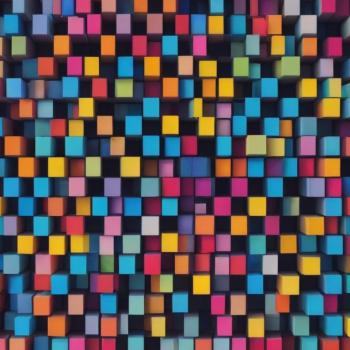 An aerial view of a colorful grid