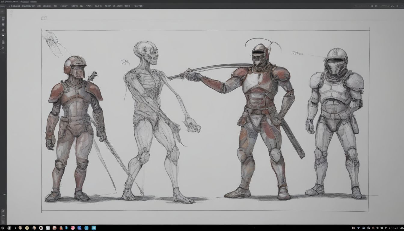 A digital canvas with a half-completed drawing and multiple players trying to guess what it is.